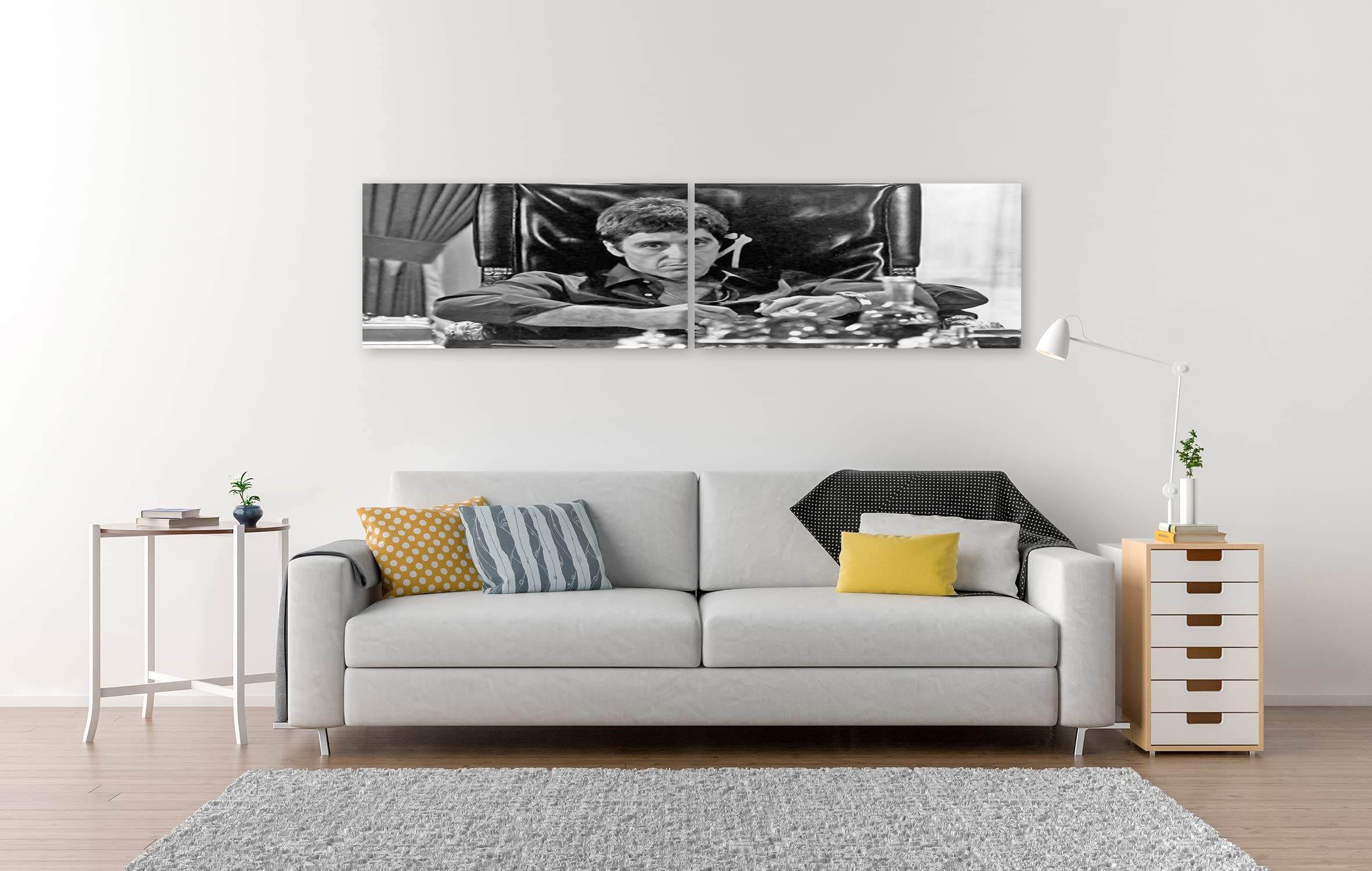 Tableau Toile Scarface Tony Montana – 170x80 Cm – 5 Panneaux – Film Culte - 8