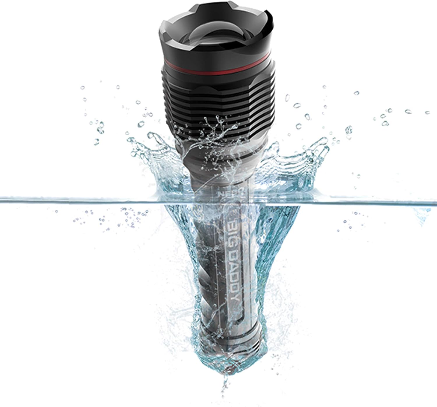 NEBO Big Daddy 2000-Lumen Flashlight: Completely Waterproof, 4X Adjustable Zoom, 5 Unique Light Modes, 9X AA Batteries Included 6692