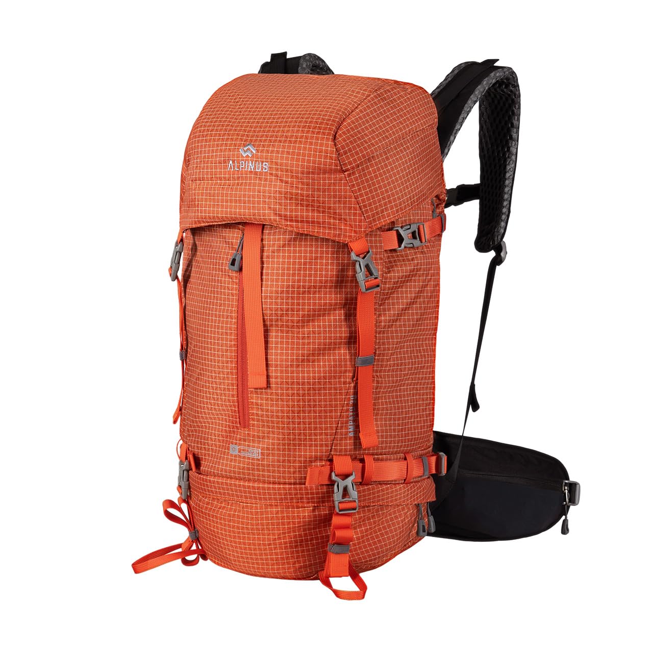 Alpinus - Plecak turystyczny Ampato 30 L, plecak sportowy i outdoorowy, trekkingowy 8 kieszeni, ergonomicznie uformowany, plecaki turystyczne - ceglastoczerwony