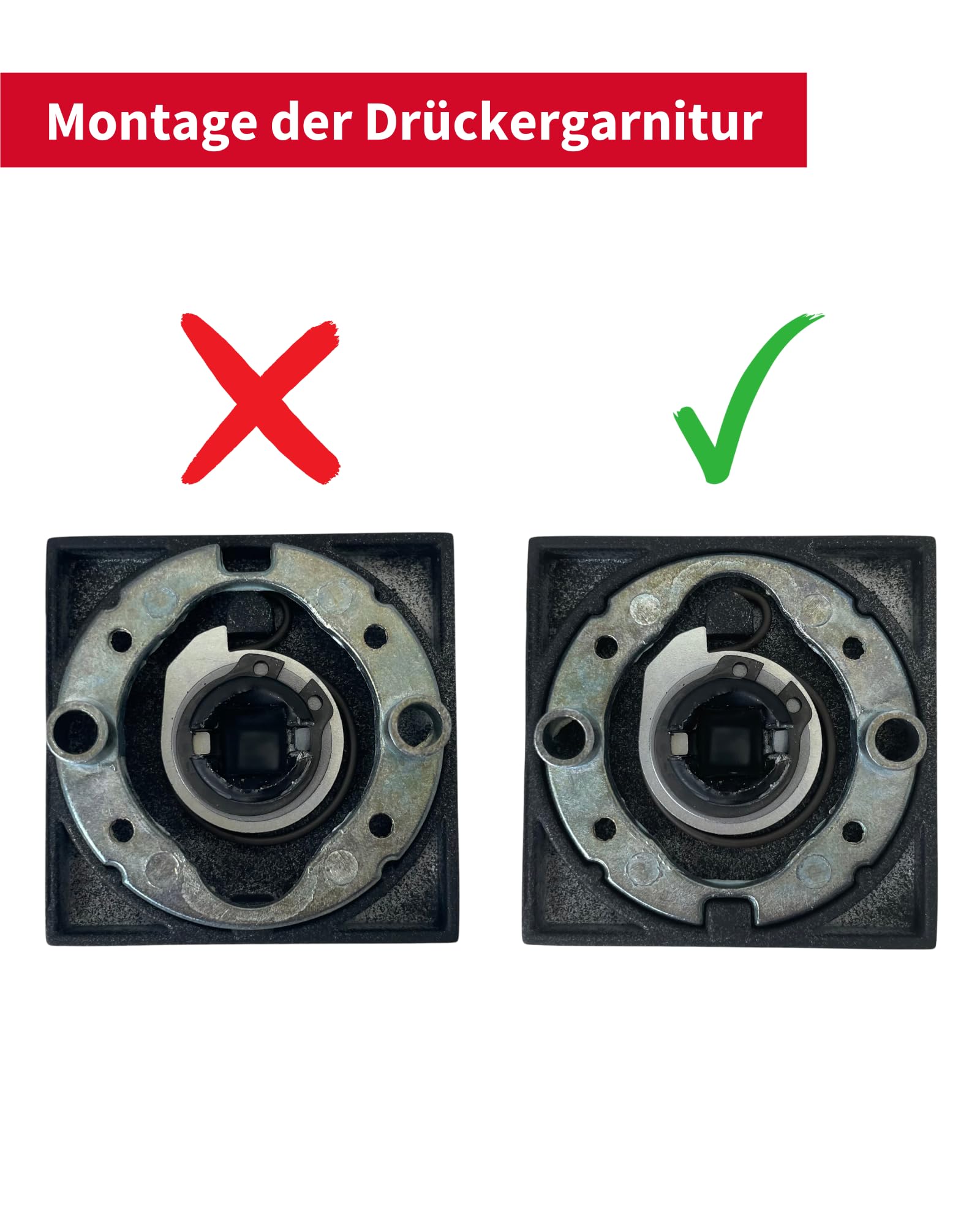 Gedotec Set di maniglie a leva nero opaco [BB - Porta della camera - Ovale] 1x ferramenta per porte Rosa quadrata I Maniglie per porte Porte interne PALADIN I Maniglia per porte di spessore 35-47