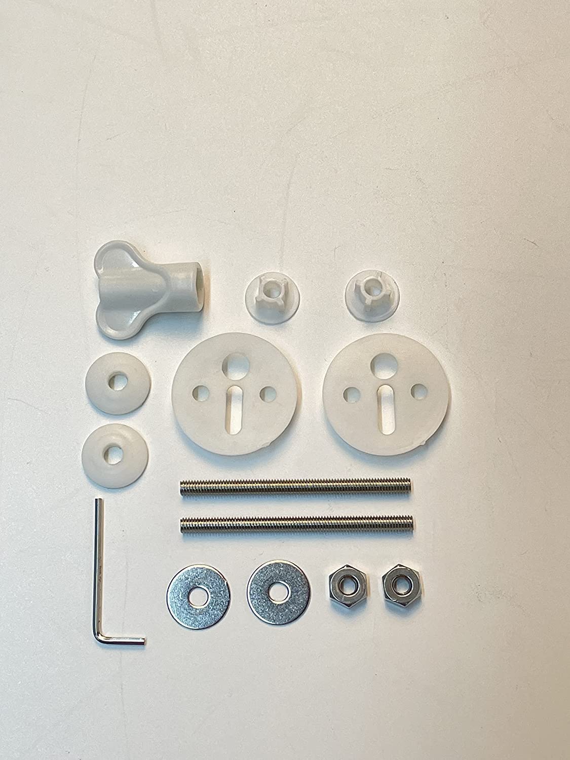 2PCS Toilet Seat Hinge Bolts Kit for Angol Shiold Toilet Seat with Quiet Close, Quick Release Hinges, Heavy Duty Stainless Steel Bolts With Extra Long Nut