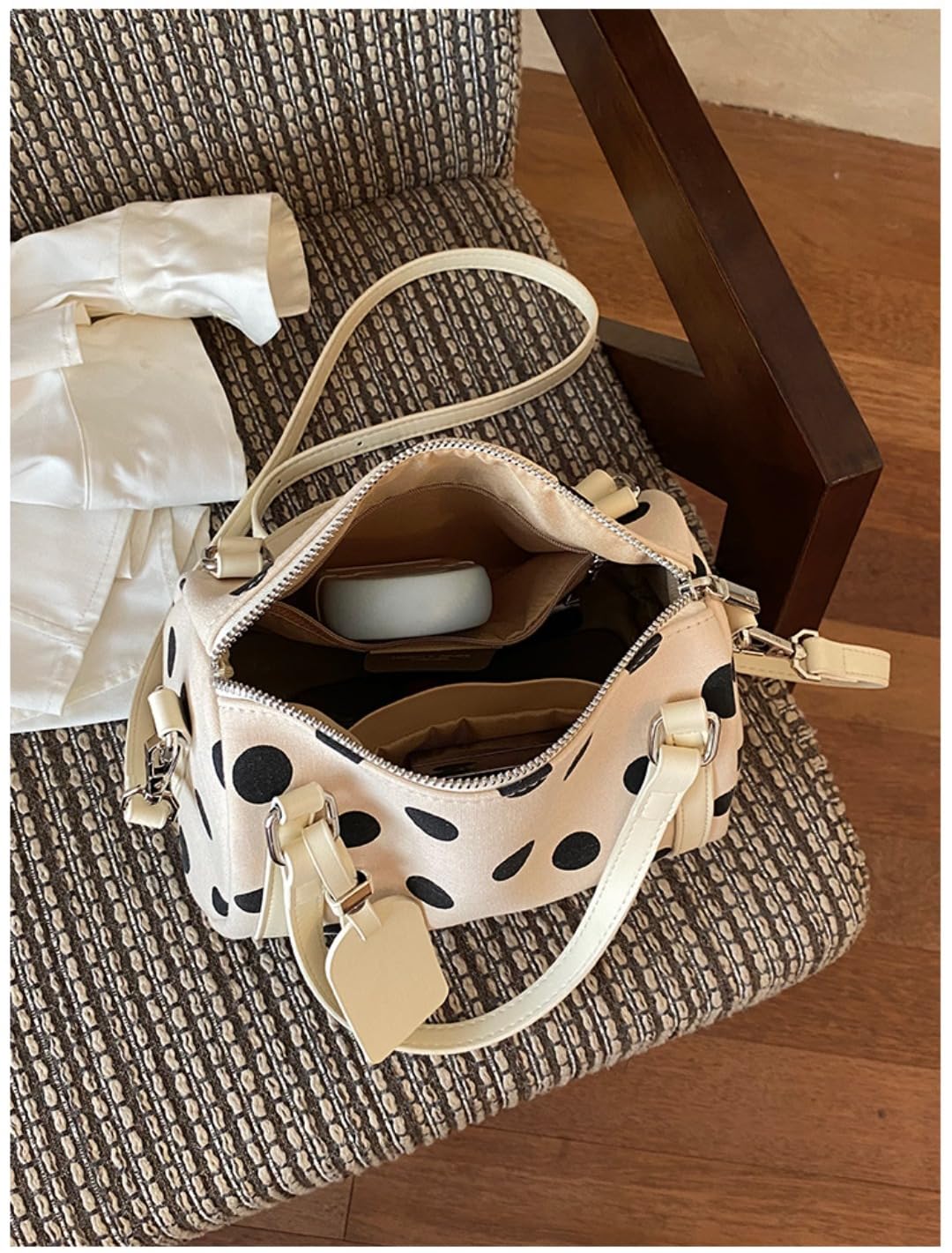 Bolsos y bolsos de hombro para mujer, diseño de lunares, estilo Boston