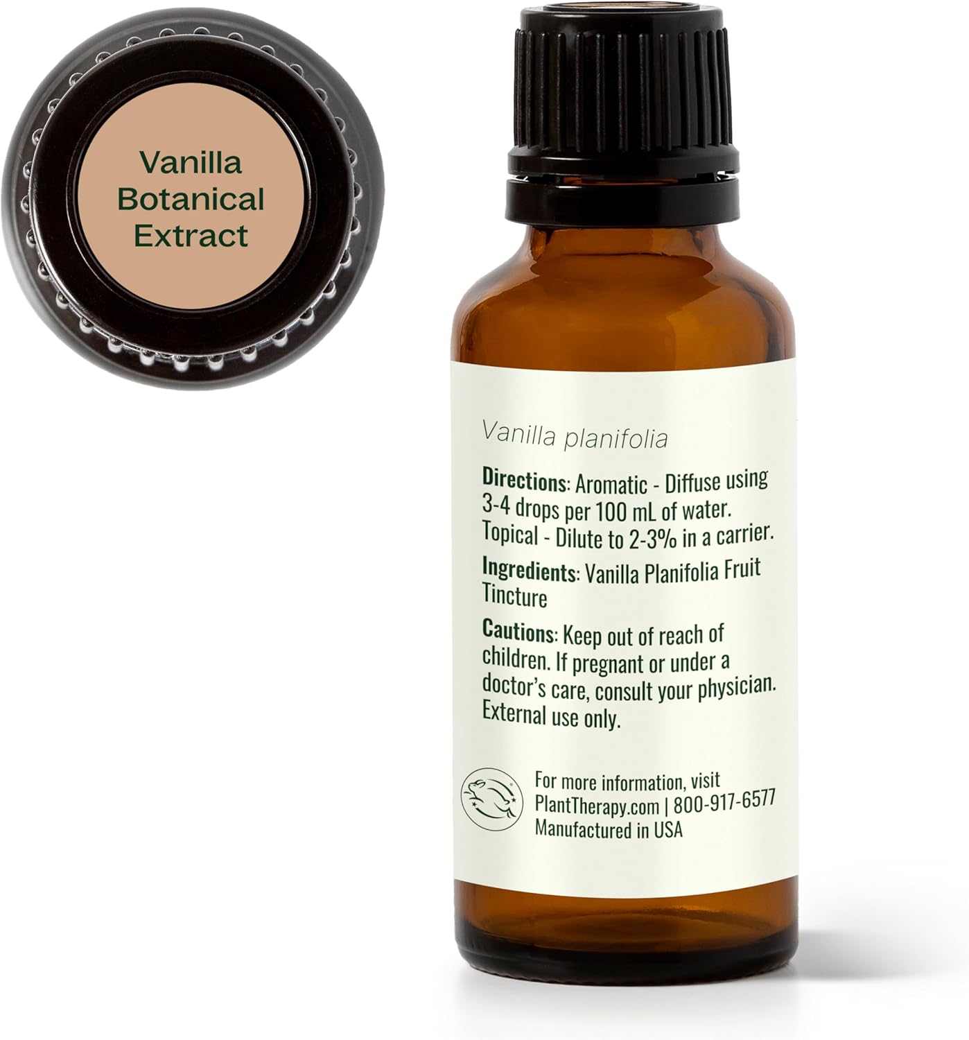 Plant Therapy Vanilla Botanical Extract 30 mL (1 oz) 100% Pure, Undiluted, Romantic, Cozy Scent