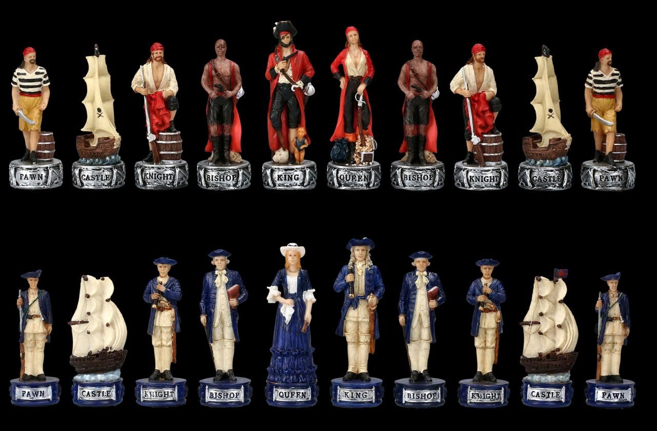 Veronese - Figuras de ajedrez piratas contra marina (32 figuras de hasta 8