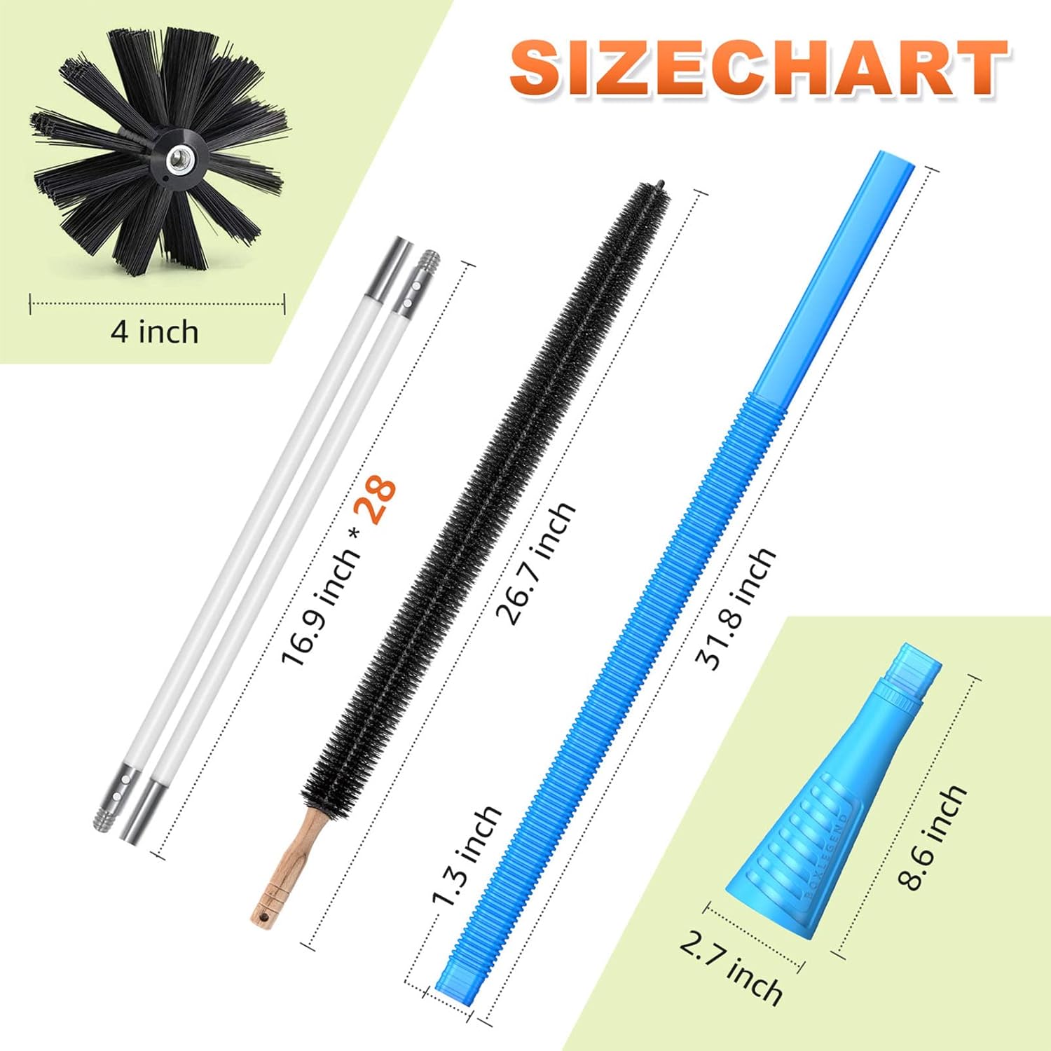 PetOde 3 Pack Dryer Vent Cleaner Kit, 26 Feet Dryer Vent Brush with Drill Attachment and Vacuum Cleaner Hose Attachment Flexible Lint Brush : Health & Household