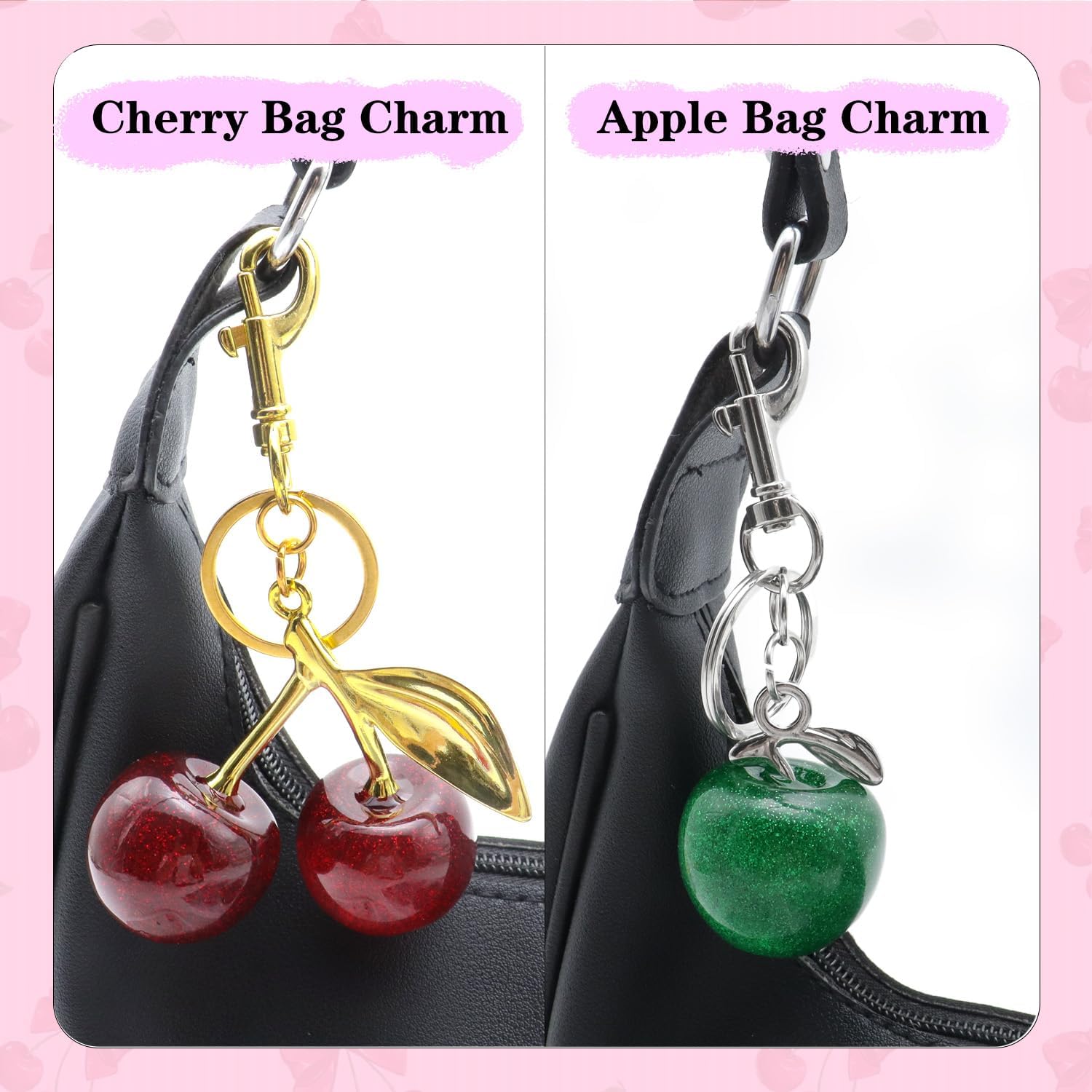Cute Cherry Bag Charm Handbags Cherry Keychains for Women Purse Cherries Charms Key Chain Birthday Christmas Gift - Image 3