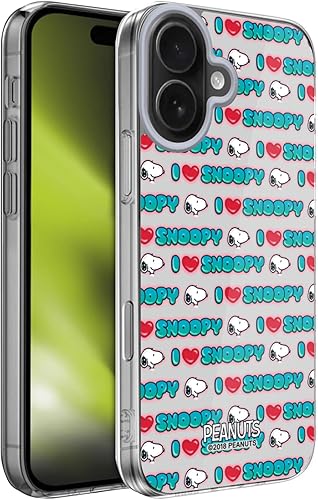 Vista 126 de Head Case Designs Funda de gel suave con licencia oficial de Peanuts I Love Pattern Snoopy Boardwalk Airbrush compatible con Apple iPhone 15