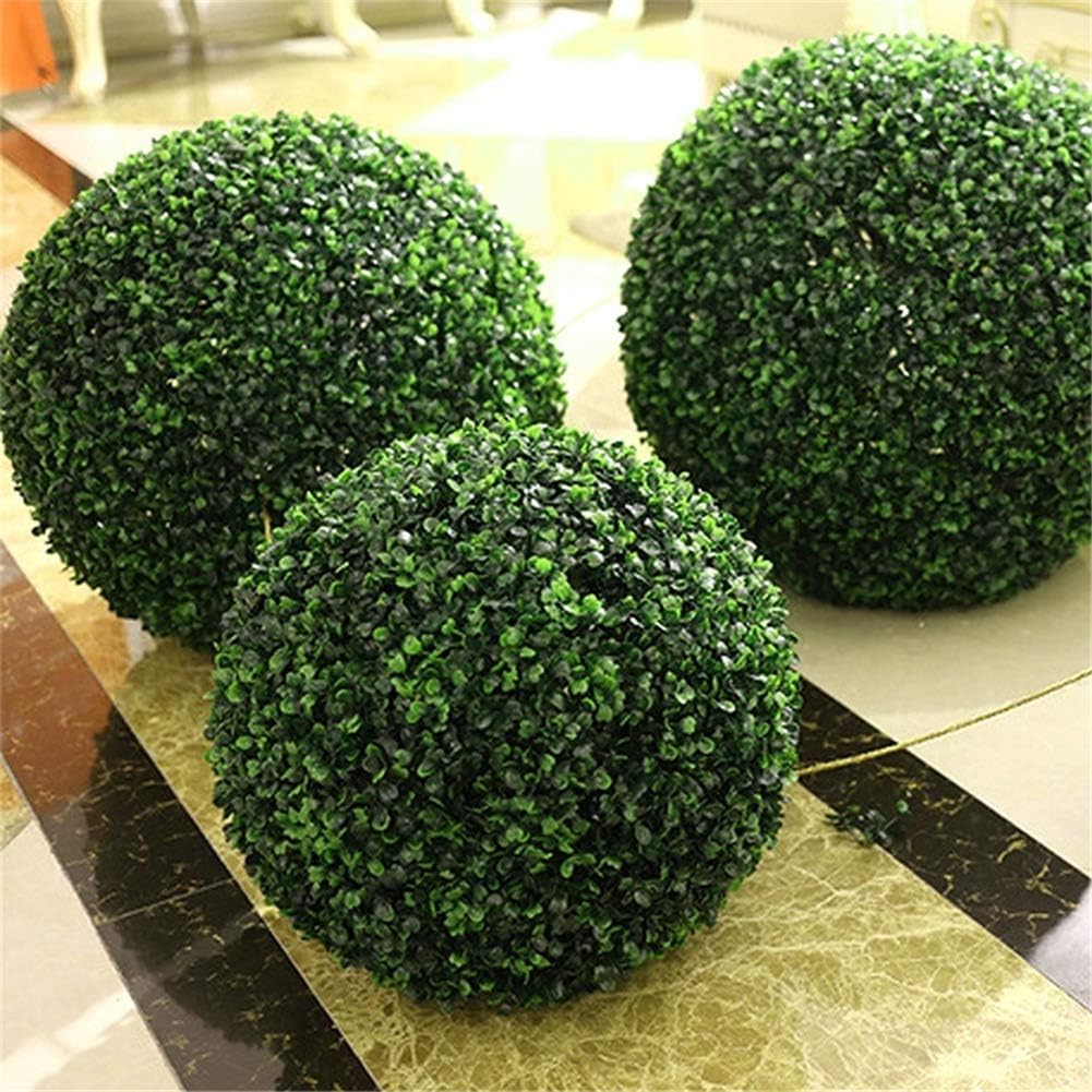 Ejoyous Artificial Boxwood Topiary Ball, Decoration Plants Grass Ball Green Plastic Plant Ball Round Plastic Plant Ball Decoration for Home Outdoor Wedding Party Christmas
