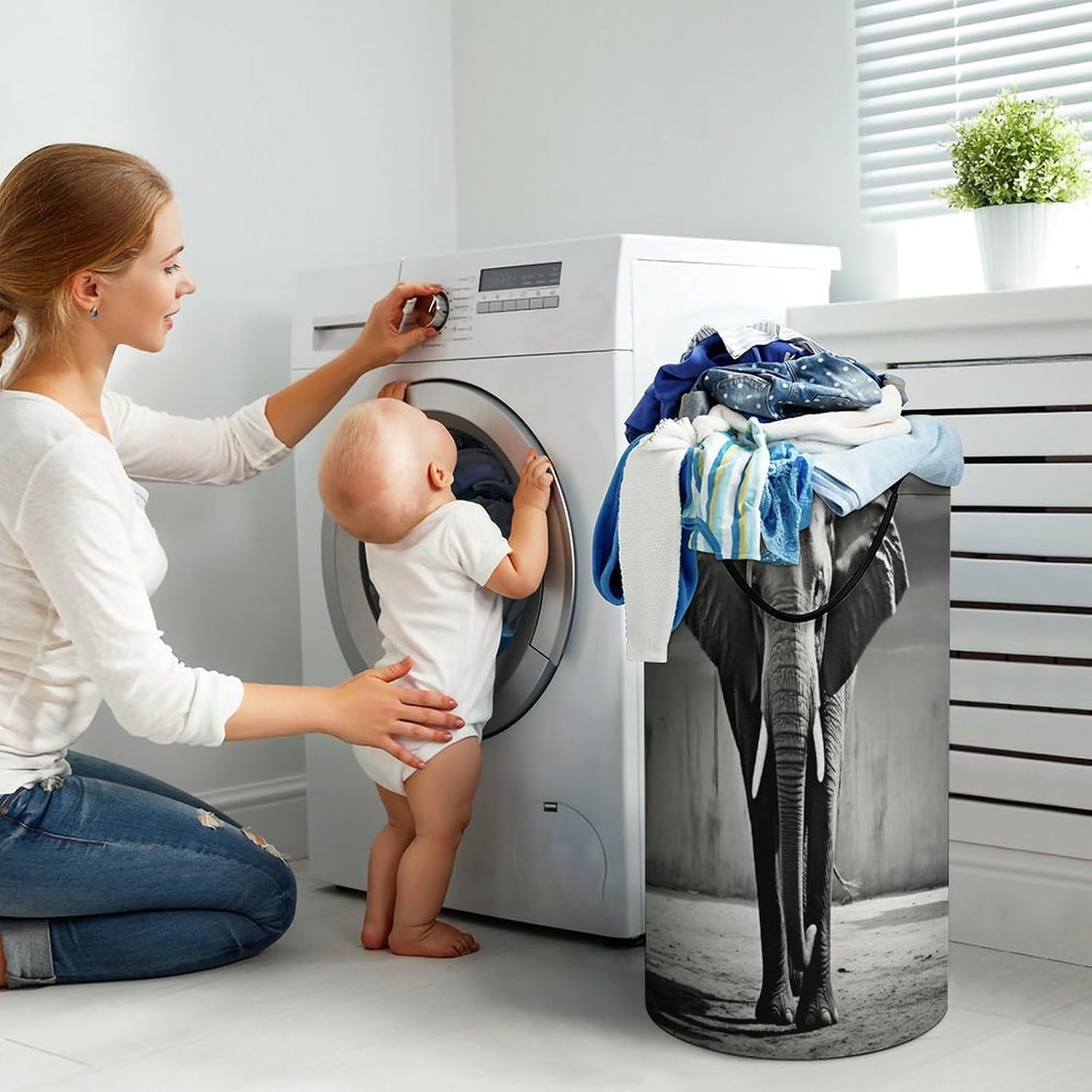 Dirty Clothes Basket Extra Large 110l Open Top Laundry Hamper With Portable Carry Handles, Foldable Waterproof Clothes Basket Spacious Laundry Bag For Bedroom Bathroom Laundry Room Dorm