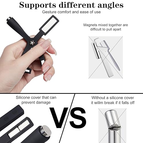 Miniatura 3 de vnjaoi Herramienta de imán de uñas 5 en 1, bolígrafos magnéticos de uñas mejorados con funda protectora de silicona, barra magnética multifunción 3D