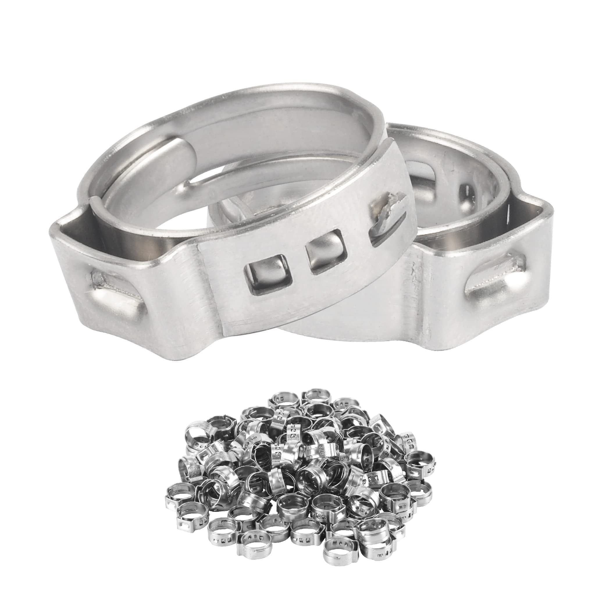 100Pcs 1/2 Inch PEX Cinch Clamps Rings, Stainless Steel