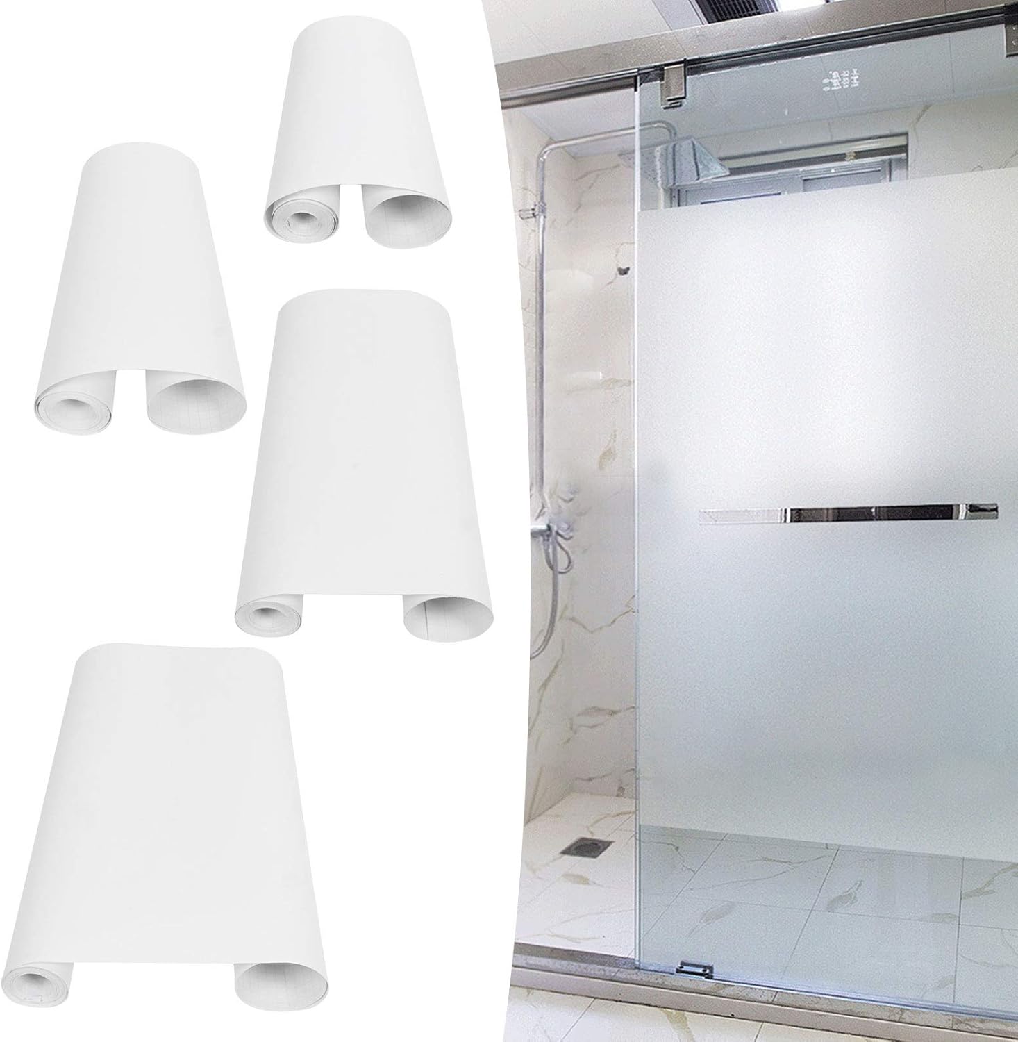 Frosted Window Film, Window Clings, Reusable Window Sticker Window for Office Bathroom(10m*60cm)