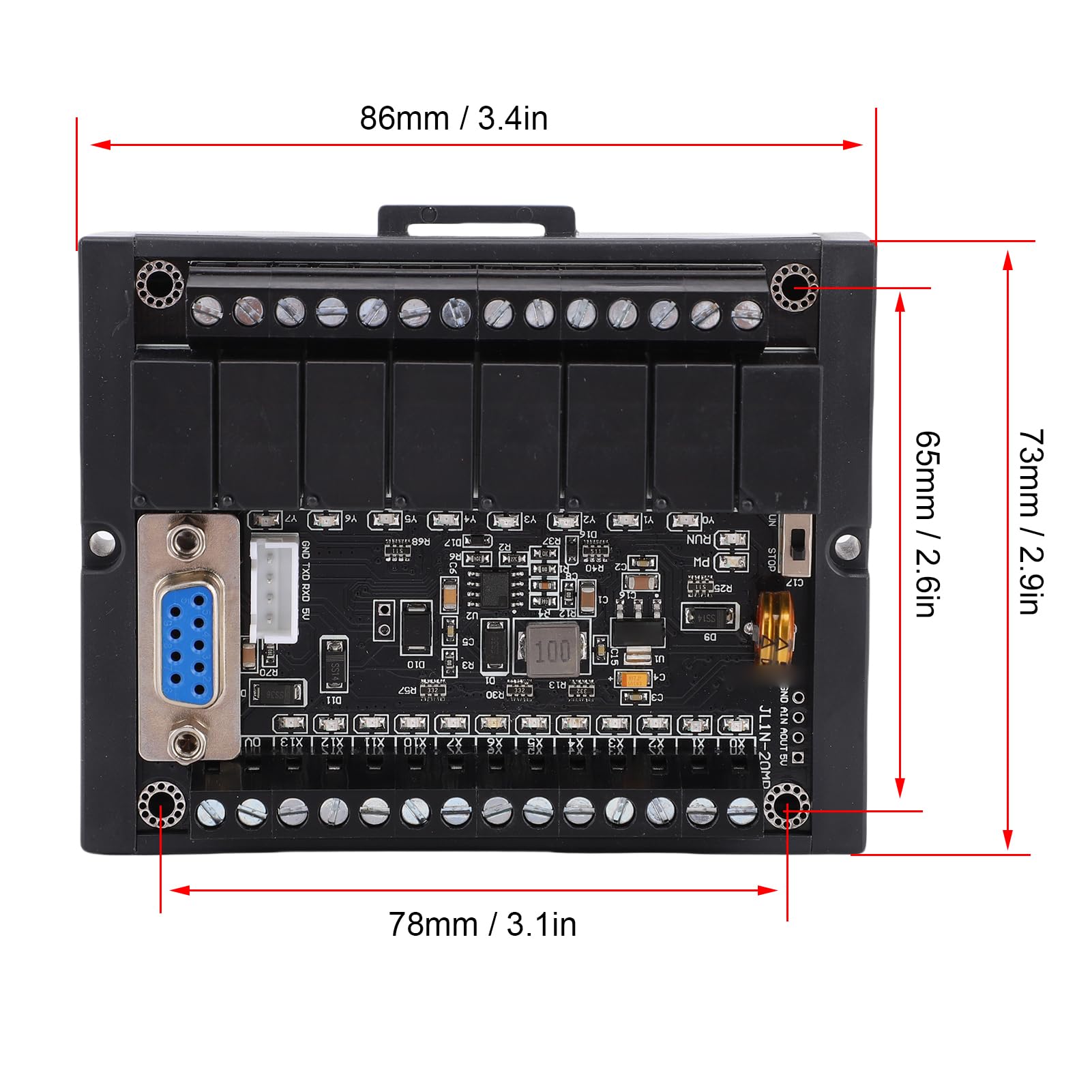 Płyta Sterownika PLC, Przemysłowy Programowalny moduł Logiczny z | 32-bitowy Przemysłowy MCU, Konstrukcja Przeciwzakłóceniowa, Obudowa Typu Szynowego, do Automatyki i Obrabiarek