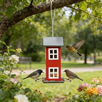 Direct Current Refill and Neat Metal Bird Supplier with Top Openaccess for Adding Grains and Quick Rinse Maintenance Three Thousand Beloveds Watching