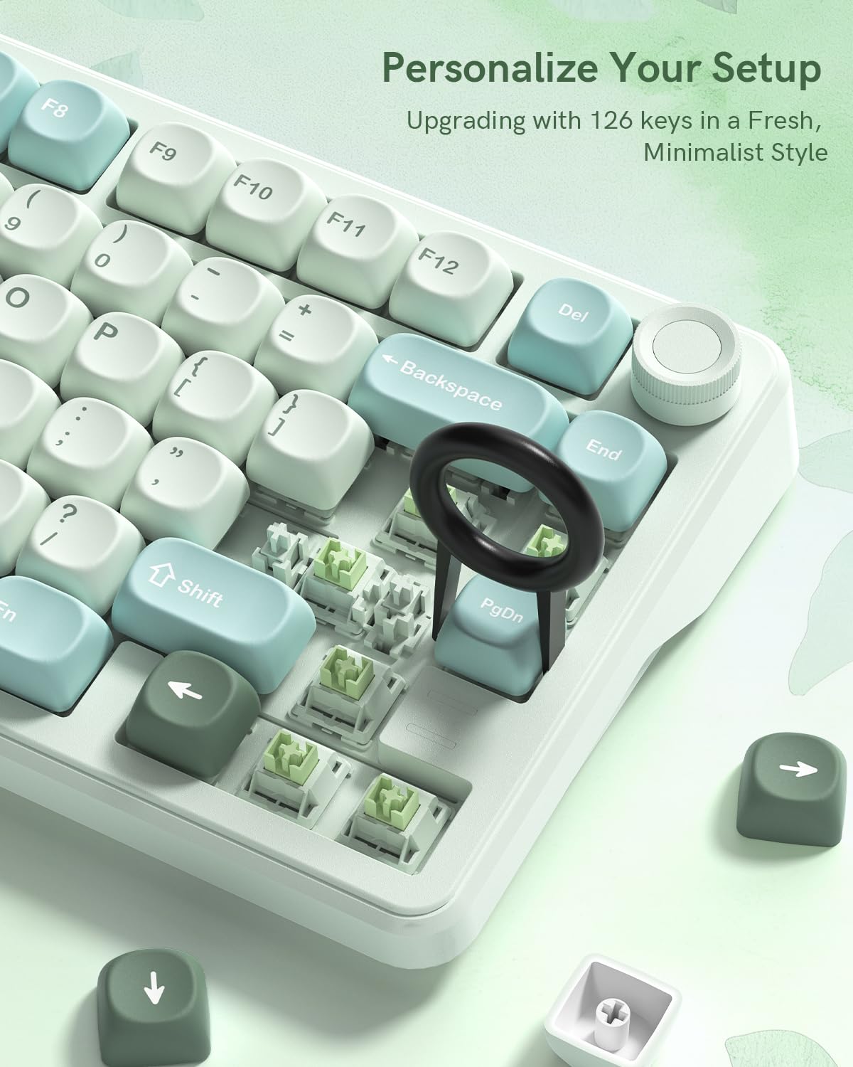 Womier キーキャップ MOAプロファイル PBT染料昇華キーキャップ 126キー | MXチェリースイッチ対応, ANSI 60%/75%/96%/104%, カスタムキーボード用, メカニカルキーボード対応