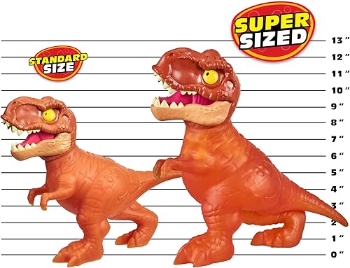 Miniatura 4 de Heroes of Goo Jit Zu Jurassic World, gran figura de dinosaurio SupaGoo T. Rex de 7.5 pulgadas elástica y blanda con ataque de morder