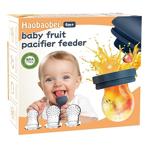 Miniatura 8 de Chupón alimentador de frutas congeladas y sólidos para bebés, juguete mordedor para bebés de 4 meses, bolsa de silicona sin BPA y pezón, introduce
