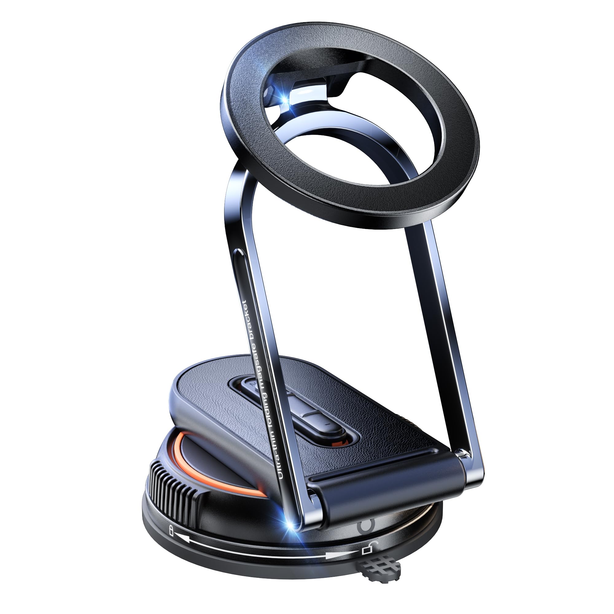 Soporte magnético de vacío ajustable de 360° para autos/ducha/espejo/gimnasio/cocina/baño, [soporte de teléfono desmontable] [succión fiable] Soporte de teléfono con ventosa compatible con iPhone y