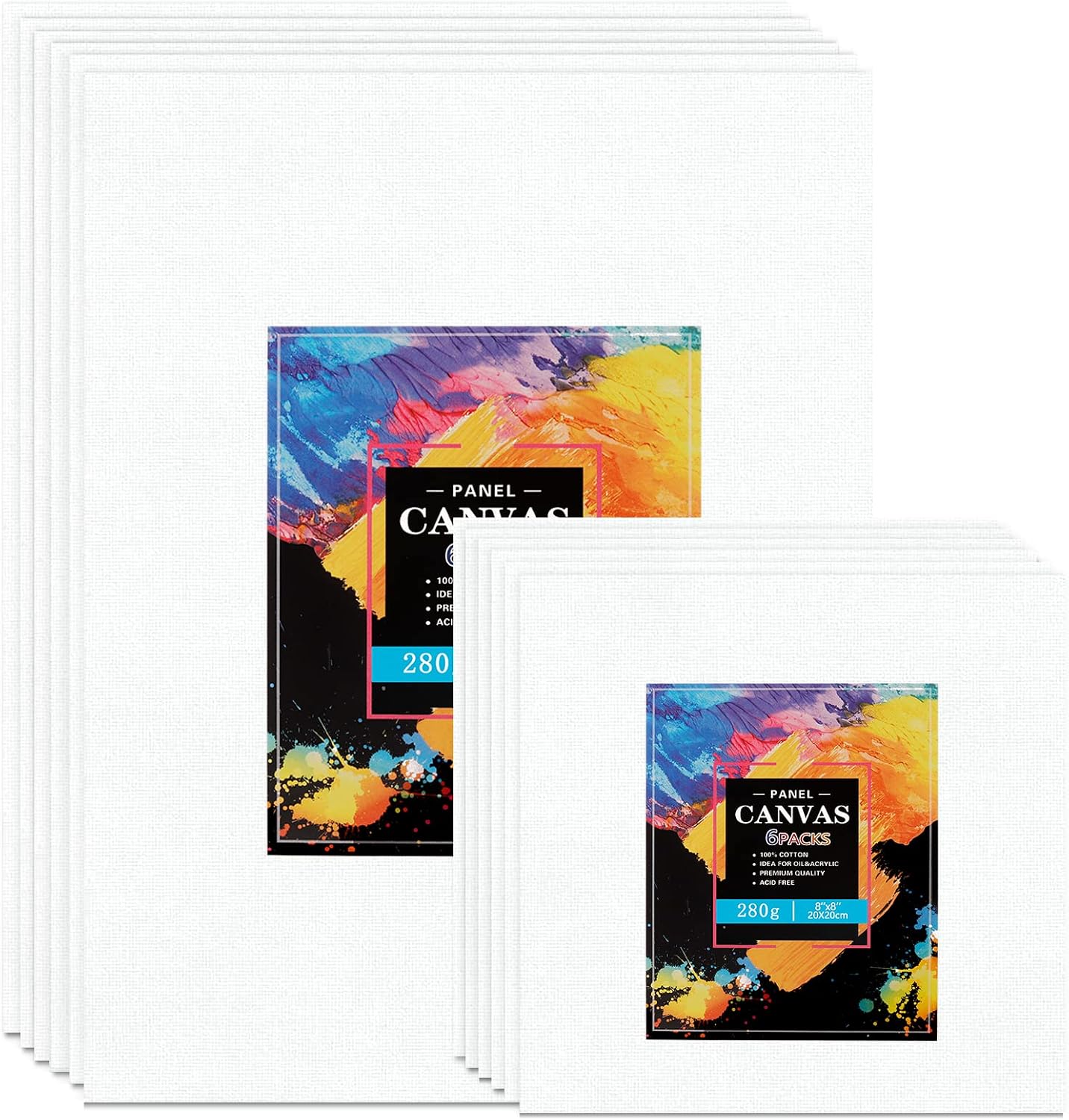 Malset Mit Leinwand & Staffelei – 104 Teile, Inkl. 16 Leinwände 20x25 Cm, Pinsel, Paletten, Schürzen
