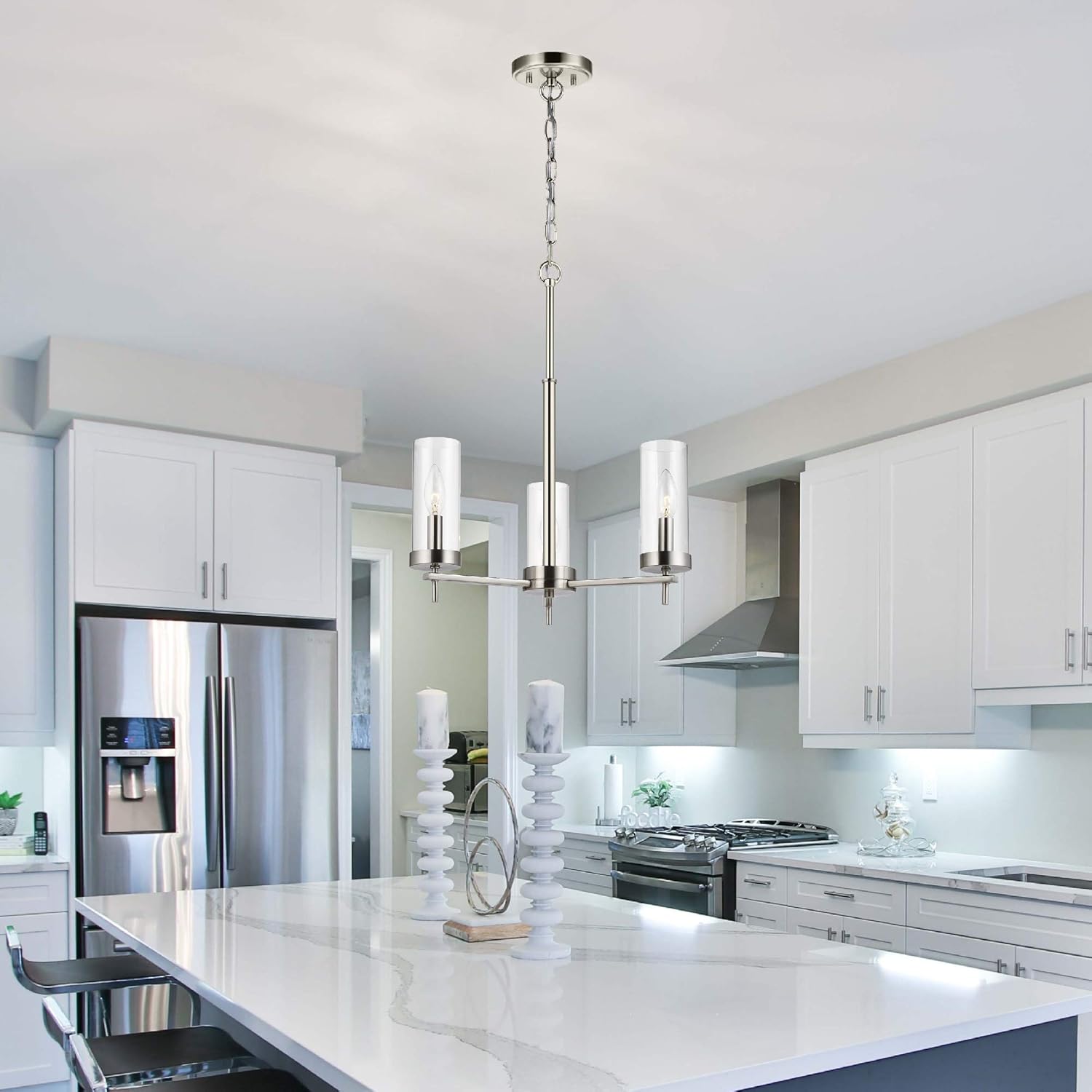 Sea Gull Lighting 3190303EN-05 Zire Chandelier, 3-Light 10.5 Total Watts, Chrome