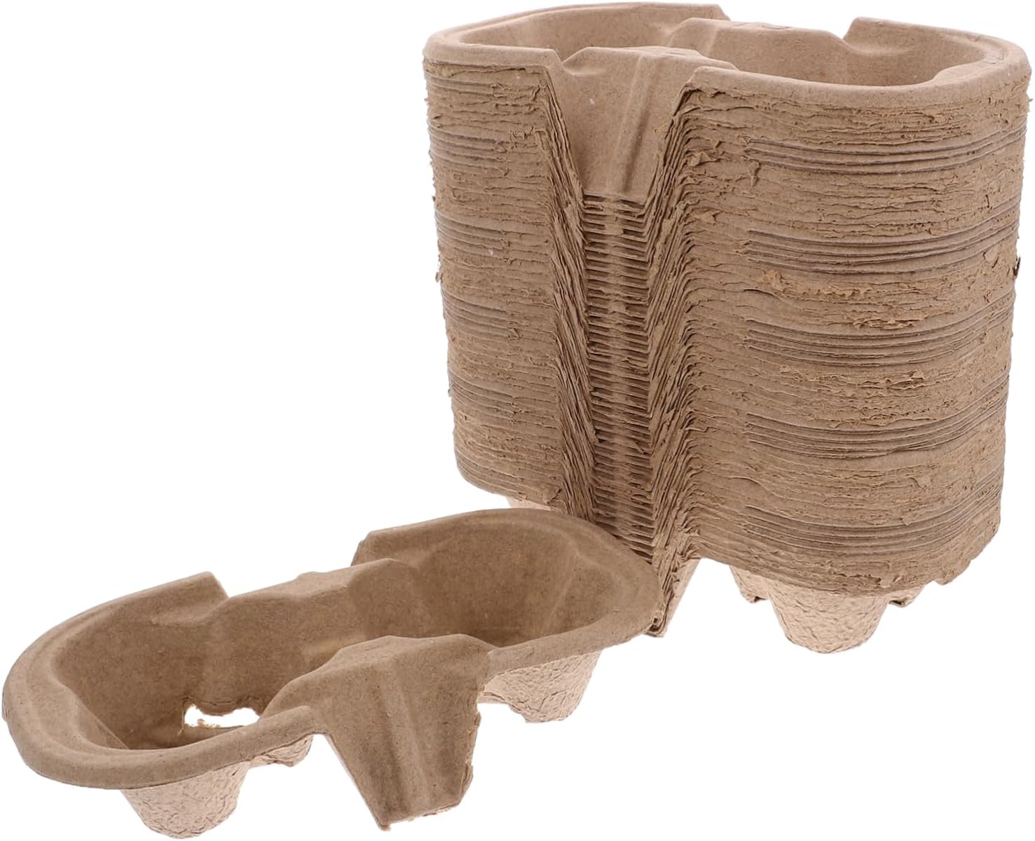 50pcs Multi Cup Holder Tray Beverage Carrier for Drinks Pulp Drink Cup Carrier for Takeout Picnics Gatherings Lightweight Tear-Resistant
