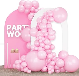 PartyWoo Baby Pink Balloons 100pcs Pastel Pale Light Pink Different Sizes