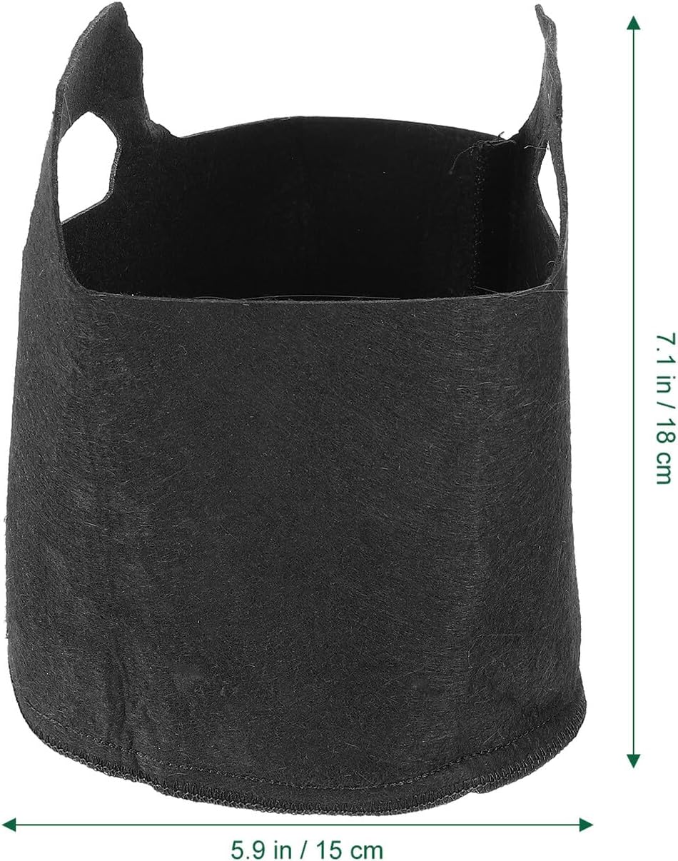 5pcs Non-Woven Nursery Bags Plant Growing Fabric Pots with Handles 1 Gallon Black Grow Bags for Vegetable and Flower Gardening Containers