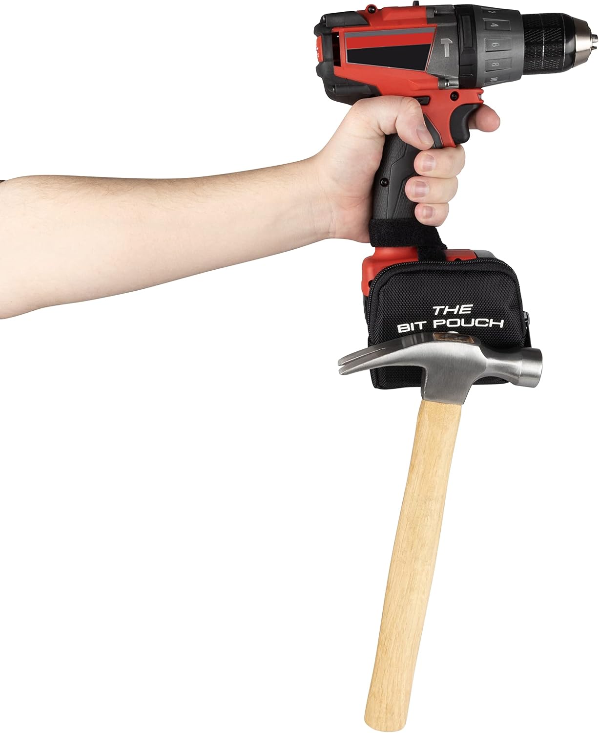 The Bit Pouch - A Magnetic Drill Accessory with A Strong Magnet for Holding Screws, Bolts, and Driver Bits - Great Alternative to a Magnetic Wristband - Magnetic Screw Holder & Magnetic Bit Holder