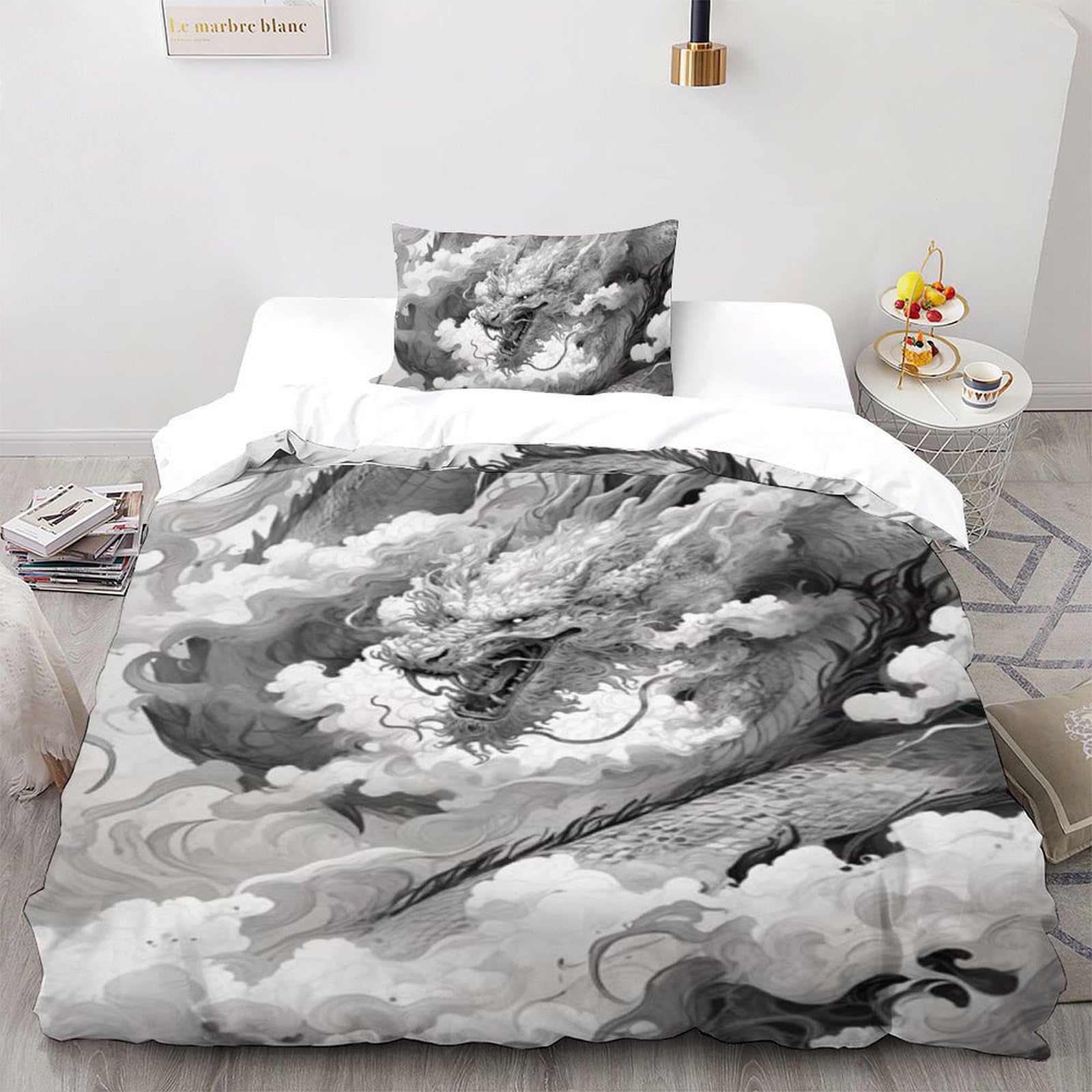 Housse de couette single microfibre Molon respirante pour lit fille 135x200cm