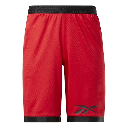Reebok Men's Basketball Mesh Shorts, Black, L