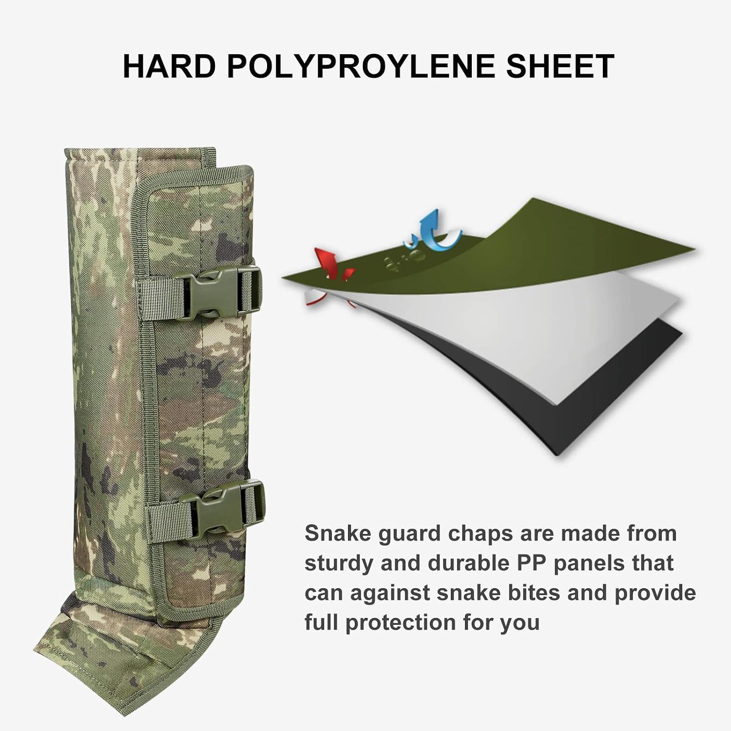 Snake Gaiters for Hunting Snake Bite Protective Gaiters Chaps for Hiking Camping Farm Working Waterproof Legs Guards