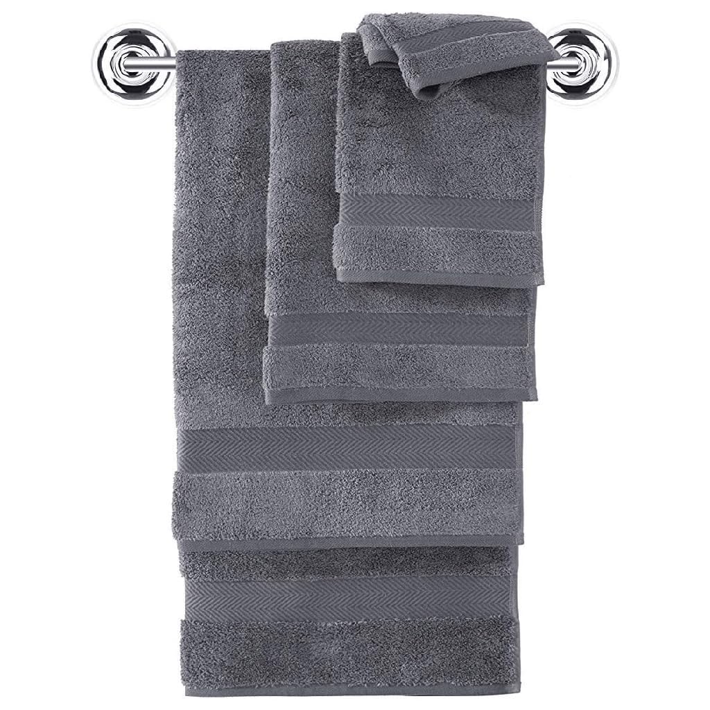 Set asciugamani da bagno in peluche da 6 pezzi in cotone classico