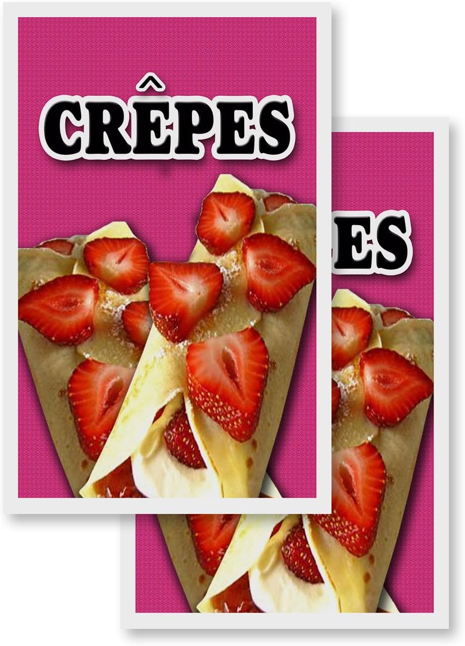 Crepes (2-Pack) 24" x 36" Vinyl Decals | Sign Insert Peel & Stick Decals Stickers Window Signs