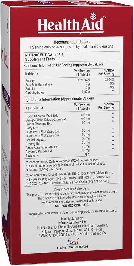 HealthAid V Vein Complex 60 Tablets - Pack of 60