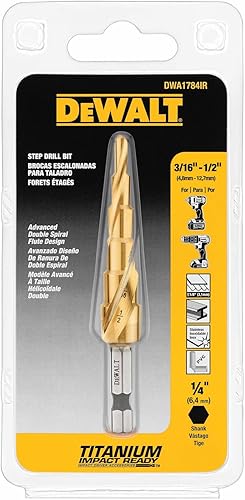 Miniatura 9 de DEWALT Juego de brocas escalonadas 78 pulgadas a 1-18 pulgadas DWA1789IR