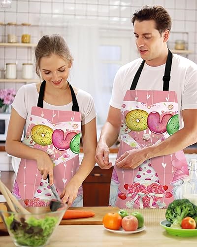 Miniatura 2 de Silver Xmas Snowman Bib Aprons for Women With Pockets Kitchen Apron,Christmas Ball Pine Tree Leaves