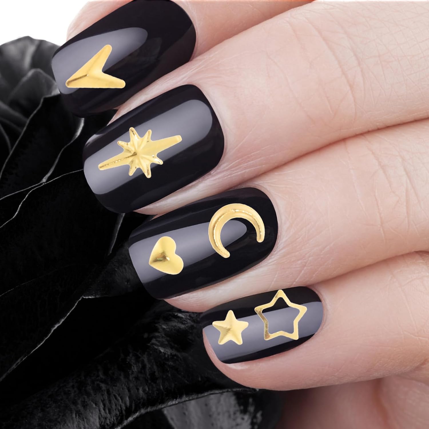 CORHAD Mini Jewelry Box Geometric Nail Studs Triangle Oval Circle Square Nails for DIY