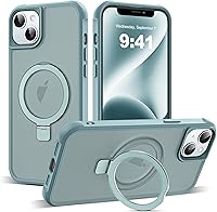 Vista 53 de Funda de grado militar compatible con iPhone 14 Plus de 6.7 pulgadas, con soporte magnético invisible tipo anillo, compatible con MagSafe y gran