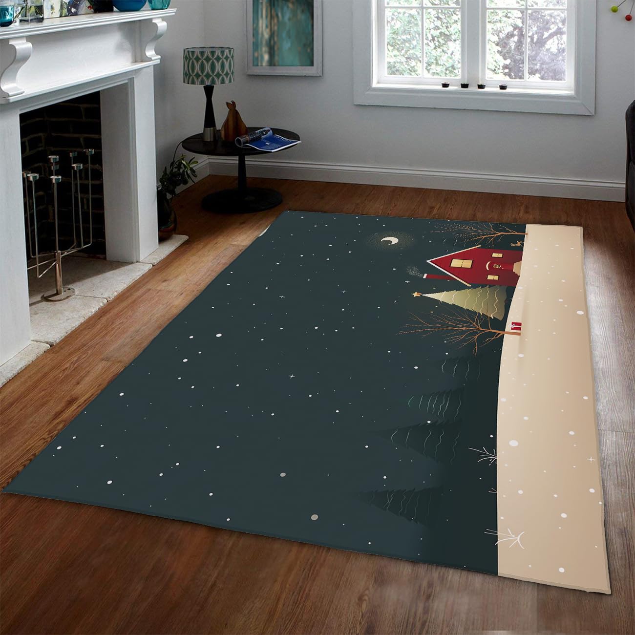Tapis sur le thème Noël pour offrir une ambiance de fête au salon