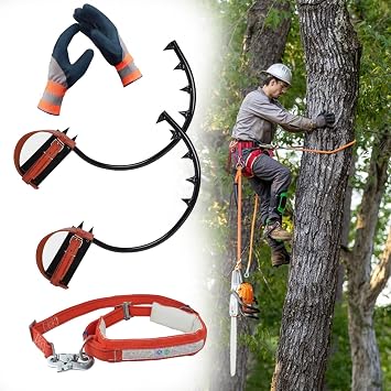 Tree Climbing Spikes for Arborists - Adjustable 250-400mm Foot Pegs for Electricians & Tree Work, Durable Climbing Tools, Espuelas para Subir Arboles (25cm)