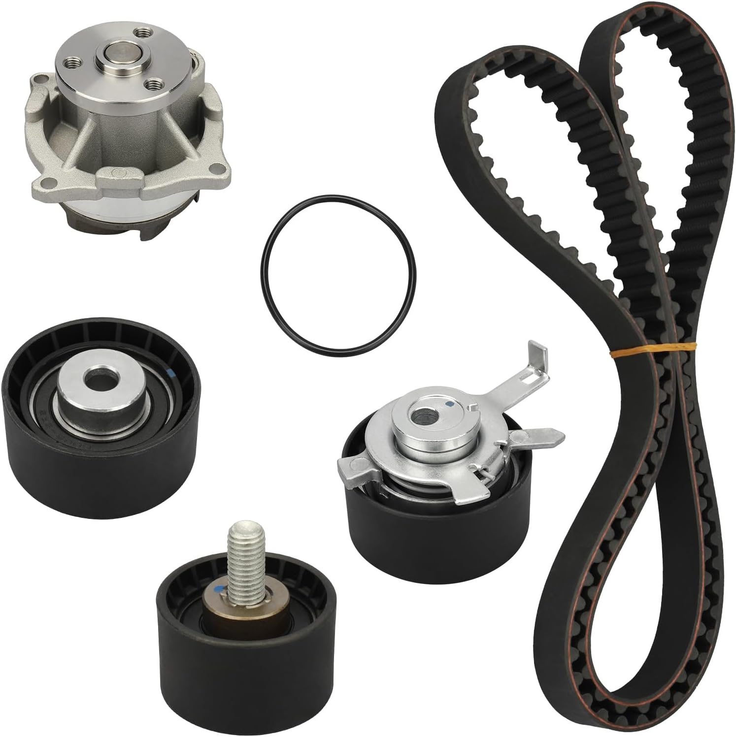 IRONTEK Engine Timing Belt Kit w/Water Pump for 2003-17 for Honda Accord, 2012-15 Crosstour, 2005-17 Odyssey, 2005-15 Pilot, 2006-14 Ridgeline, 2004-07 for Saturn Vue, for Acura MDX RDX RL TL TSX ZDX