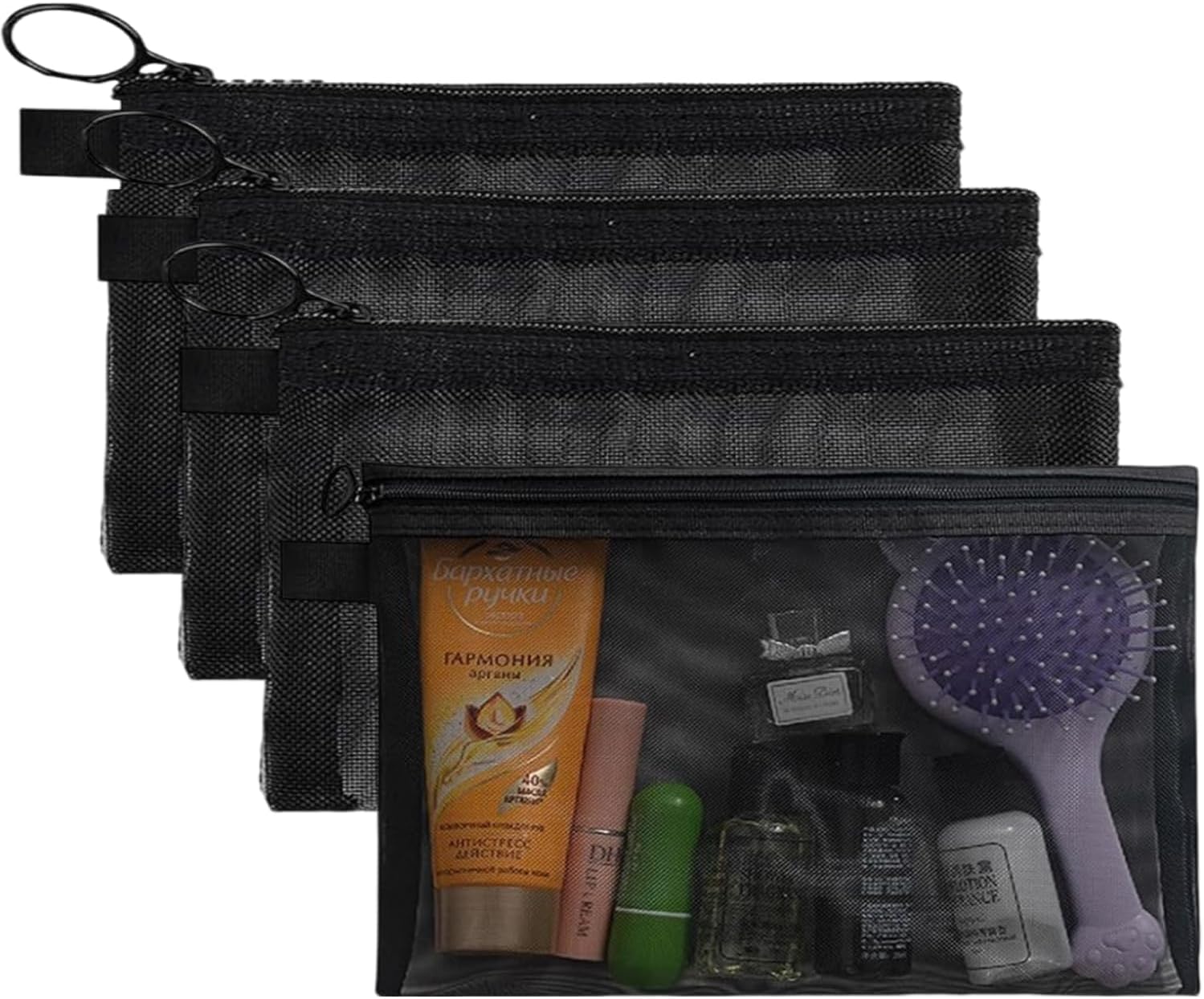 Small Makeup Bag for Handbag, Small Make Up Bag, 4Pcs Mesh Make Up Bag