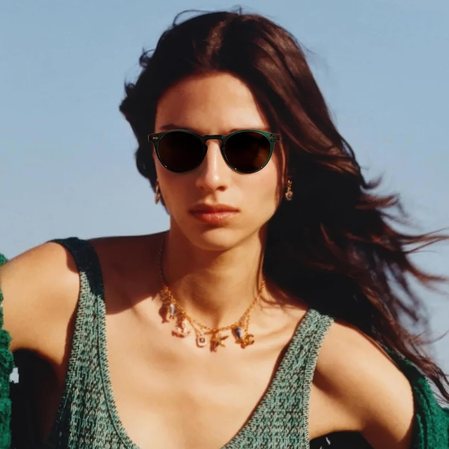 Small Retro Round Sunglasses for Women Men UV400 Protection Vintage Designer Trendy Frame - Image 5