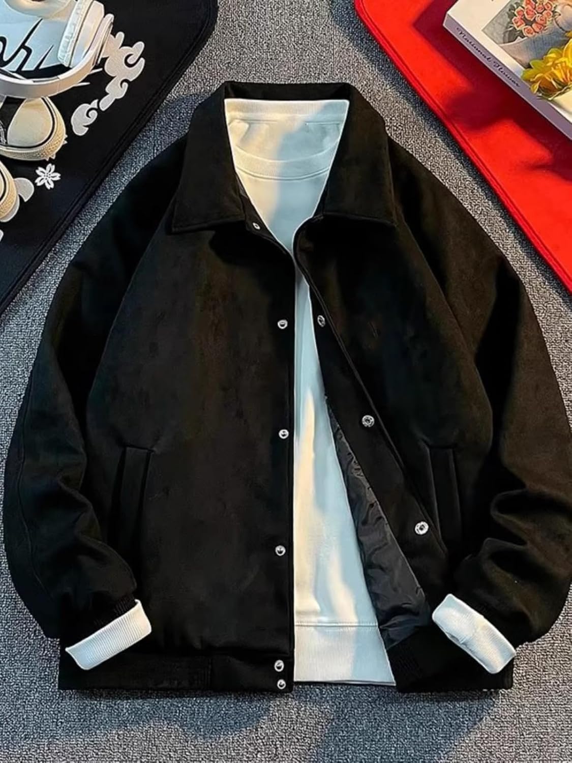 GUOYUXIAO Men's Jacket Male's Retro Workwear Slim Coat