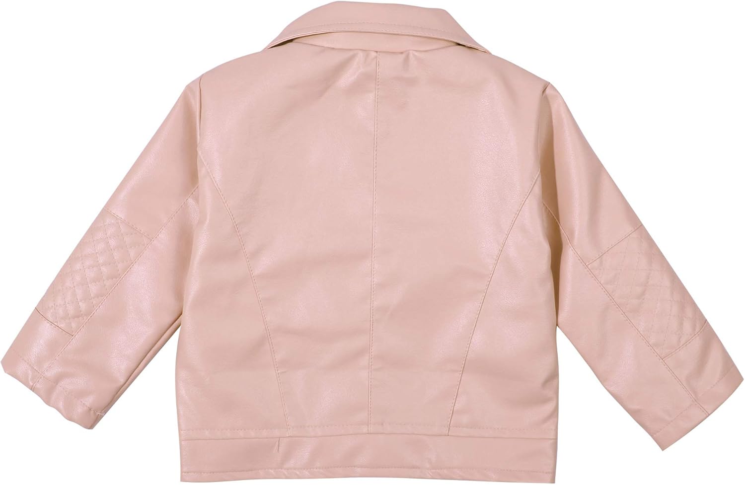UNIQUEONE Baby Boys Girls Kids Outfits Spring Autumn PU Faux Leather Lapel Jacket Oblique Zipper Outerwear Coat 3-4T Pink image 4 of 5 B0917FXSWG
