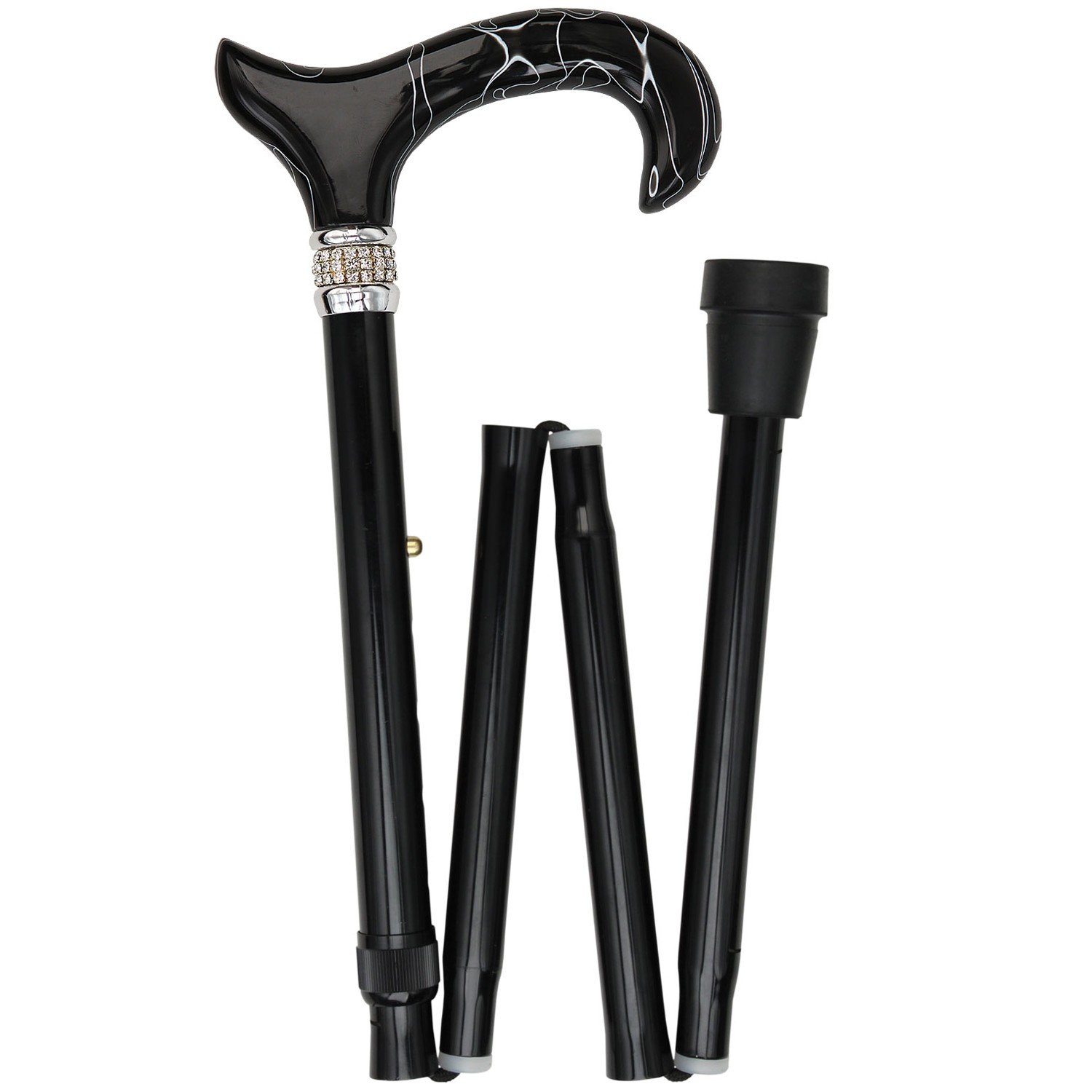 Royal RC Canes Stylish Walking Sticks – Designer Folding Adjustable Rhinestone Canes – Best Gift for Men and Women Lightweight Aluminum Shaft & Safe to Walk