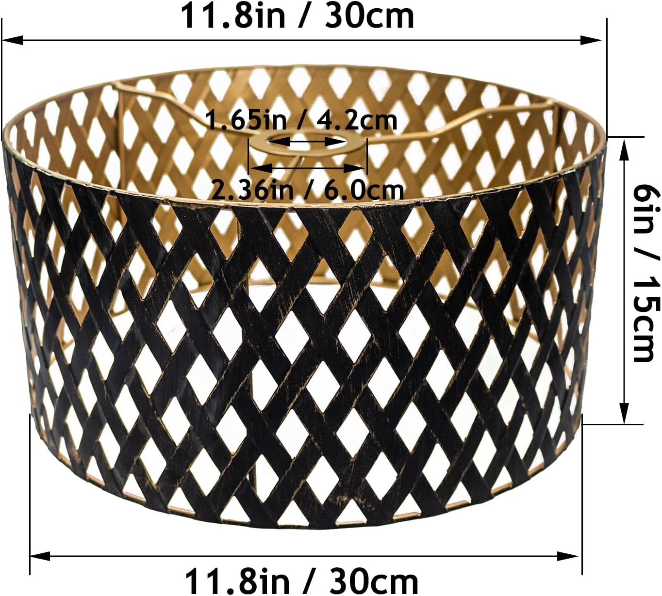 Metal Lampshade Moroccan metal drum shades, Hollow-out Metal Lamp Shade Lamp Covers for Table/Floor Lamp and Chandelier(black/antique brozen gold)