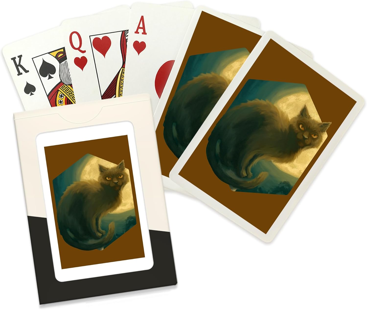 Lantern Press Black Cat, Halloween Oil Painting, 52 Playing Cards for Adults, Poker Size Card Deck