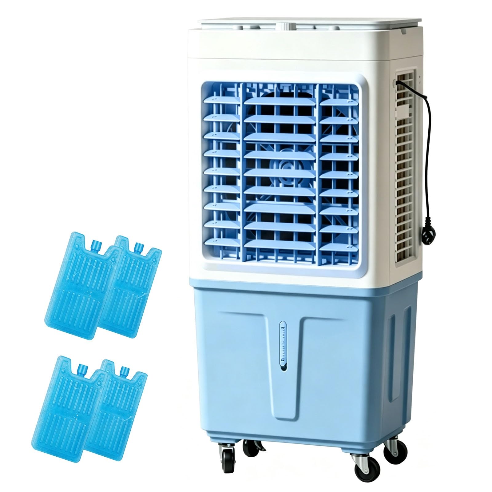 JHIAADEY White Portable Swamp Cooler, 13.2 Gal Tank, 68,000 CFM, 3 Speed, Evaporative Air Cooler for Bedroom Office Dorms
