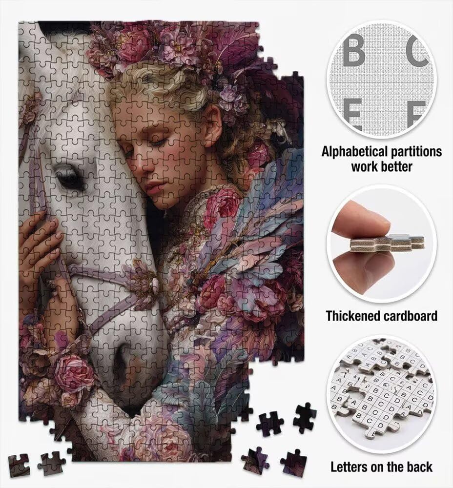 Konie Damskie, Klasyczne Puzzle 5000 Sztuk Dla Dorosłych BLQSBGA7-374 | Wyzwanie Zagadki, Gry Logiczne Cała Rodzina, Stres, Wystrój Domu Miłośnicy Puzzle